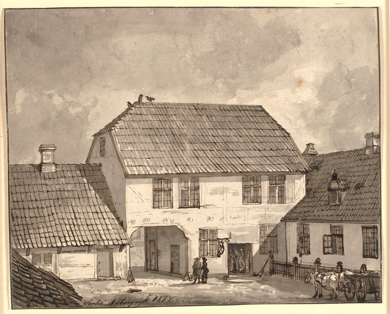 Boerderij-interieur uit Sorø door Johan Christian Dahl