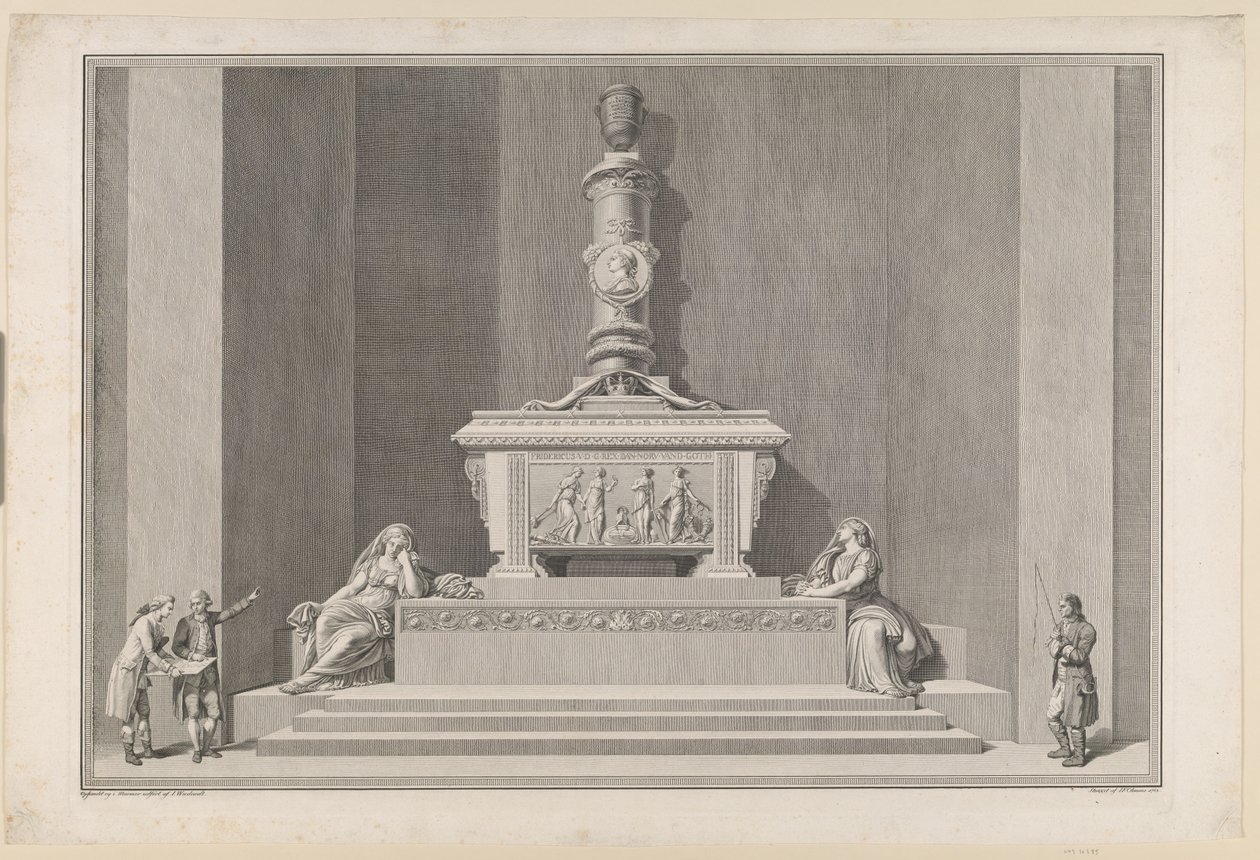 Grafmonument van Frederik V in de Dom van Roskilde door J.F. Clemens