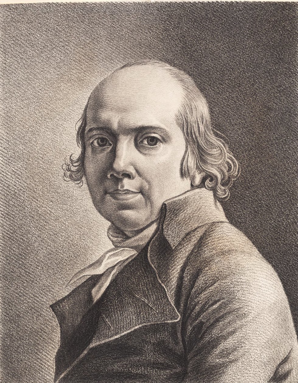 Jens Juels getekend zelfportret door J.F. Clemens