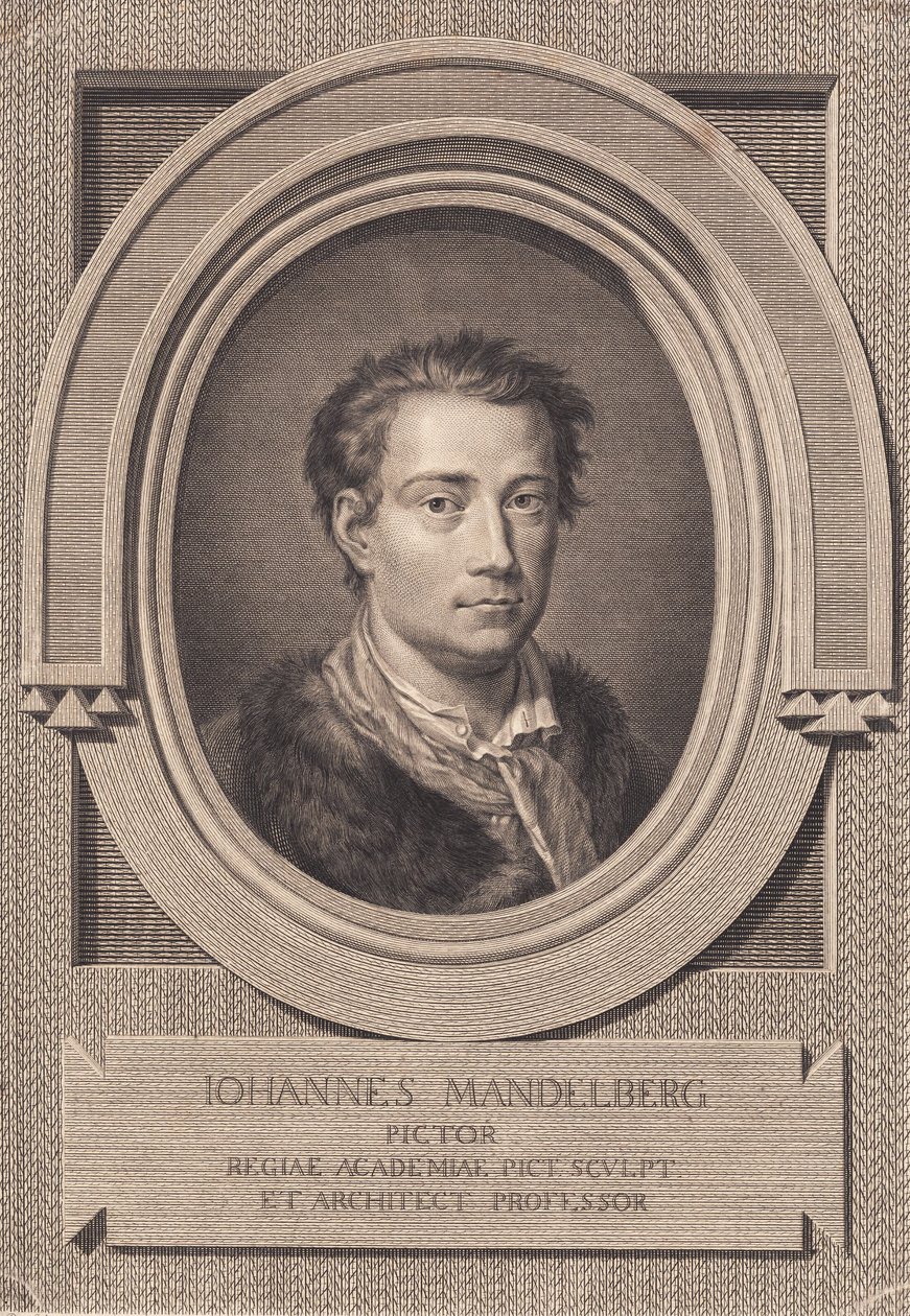 Portret van de schilder Johan Mandelberg door J.F. Clemens