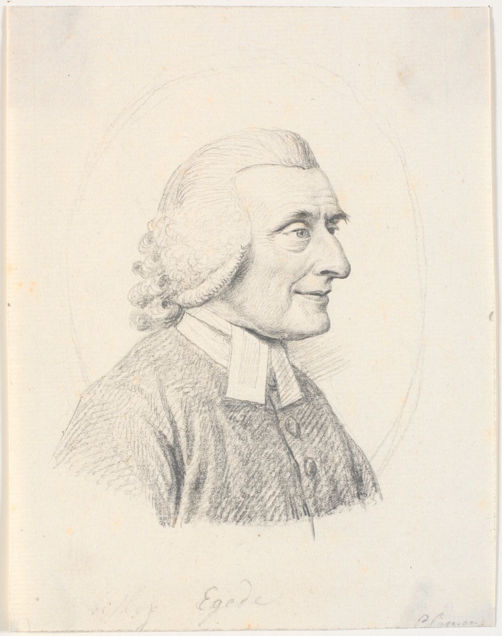 Portret van priester Paul Egede (1709-89) door J.F. Clemens