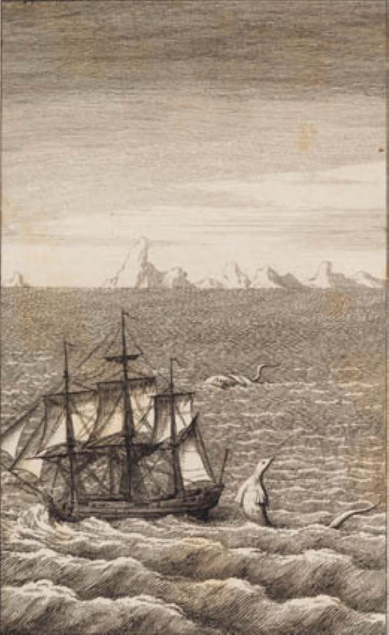 Het schip en het zeemonster door J.F. Clemens