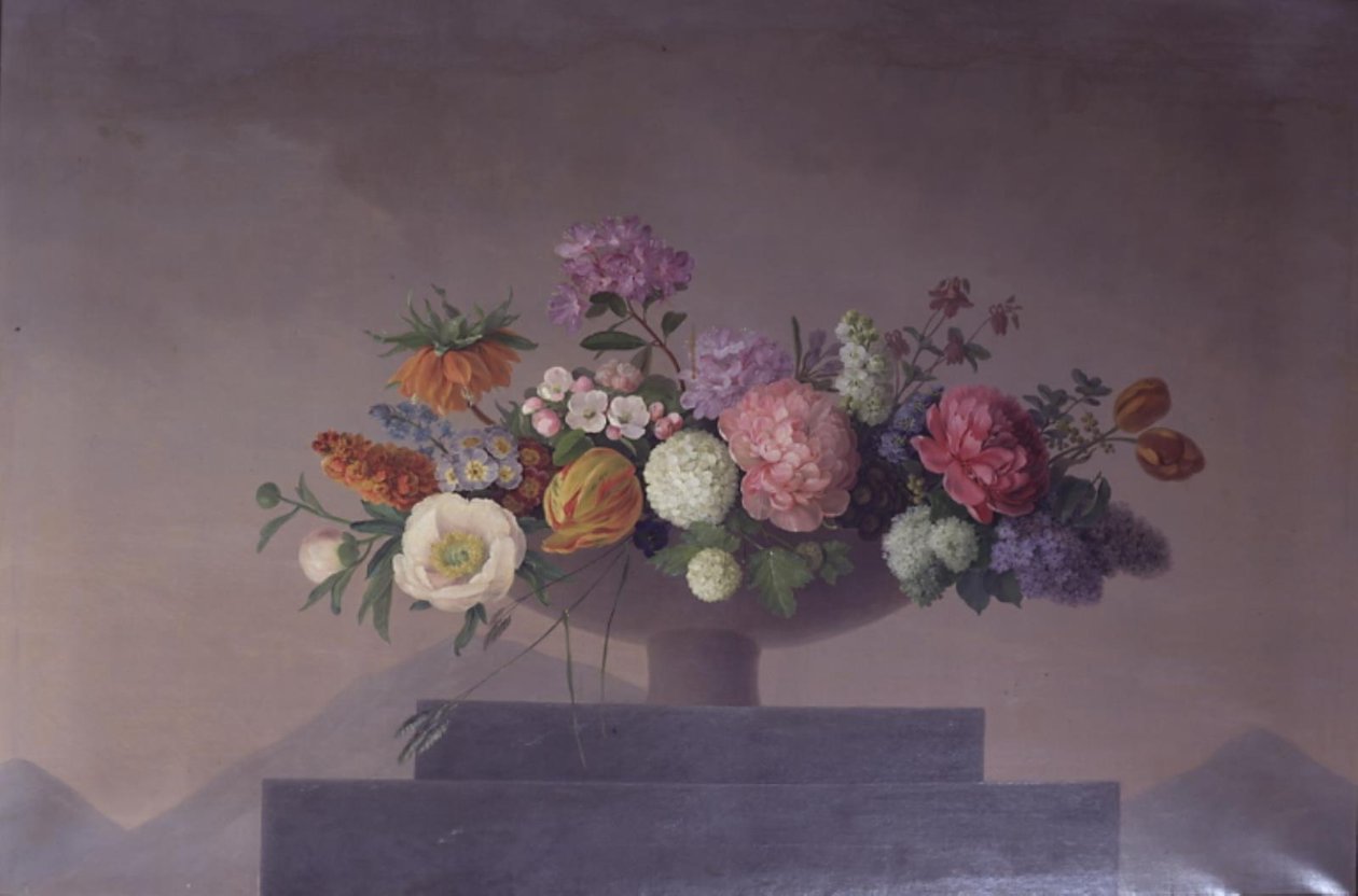 Bloemen in een schaal door J.L. Camradt