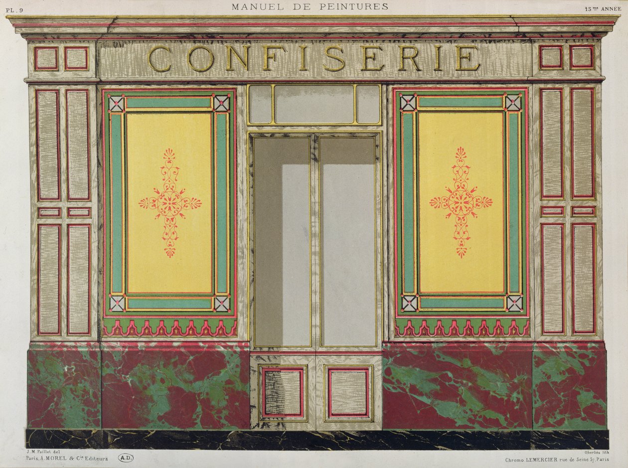 Winkelontwerp voor een Confiserie, 1861 door J.M. Paillet