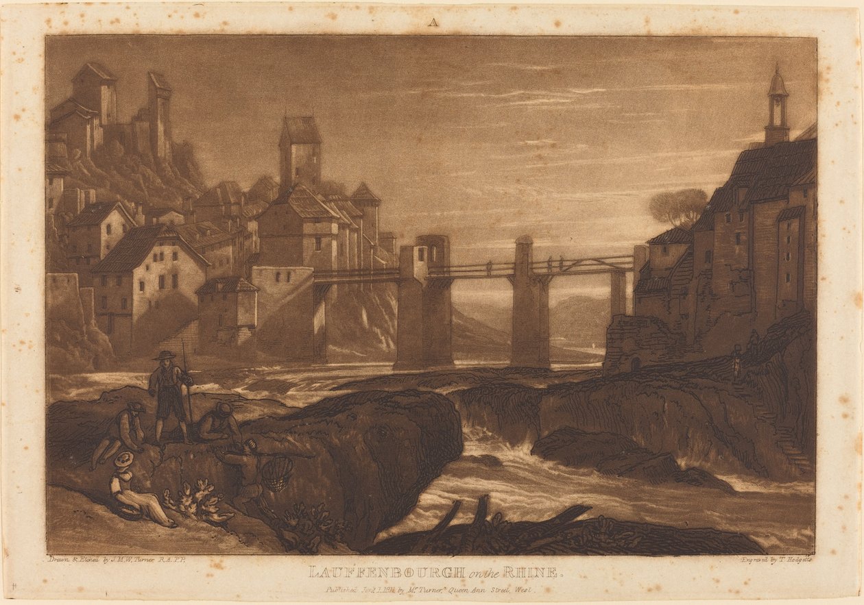 Lauffenbourgh aan de Rijn, gepubliceerd 1811 door Joseph Mallord William Turner