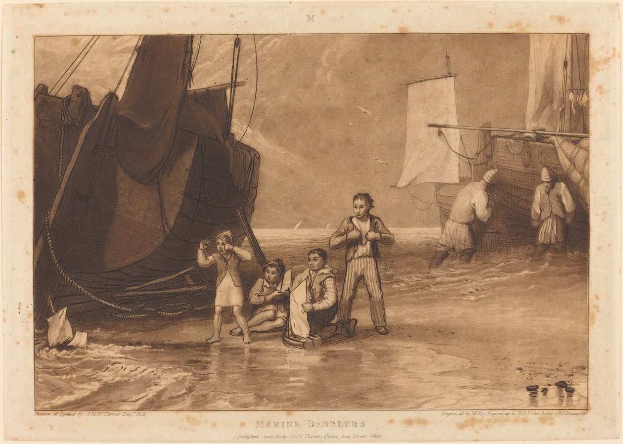 Marine Dabbelaars, gepubliceerd 1811 door Joseph Mallord William Turner