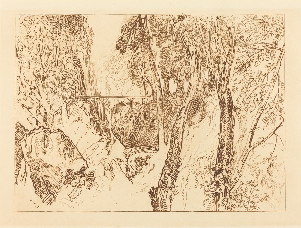 Molen bij de Grande Chartreuse, gepubliceerd 1816 door Joseph Mallord William Turner