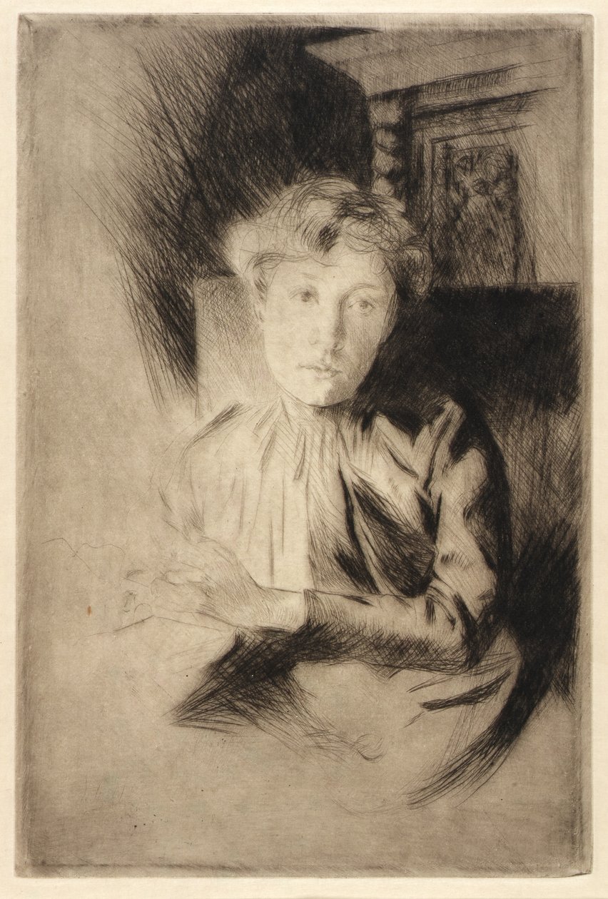 Bij kaarslicht door J. Alden Weir