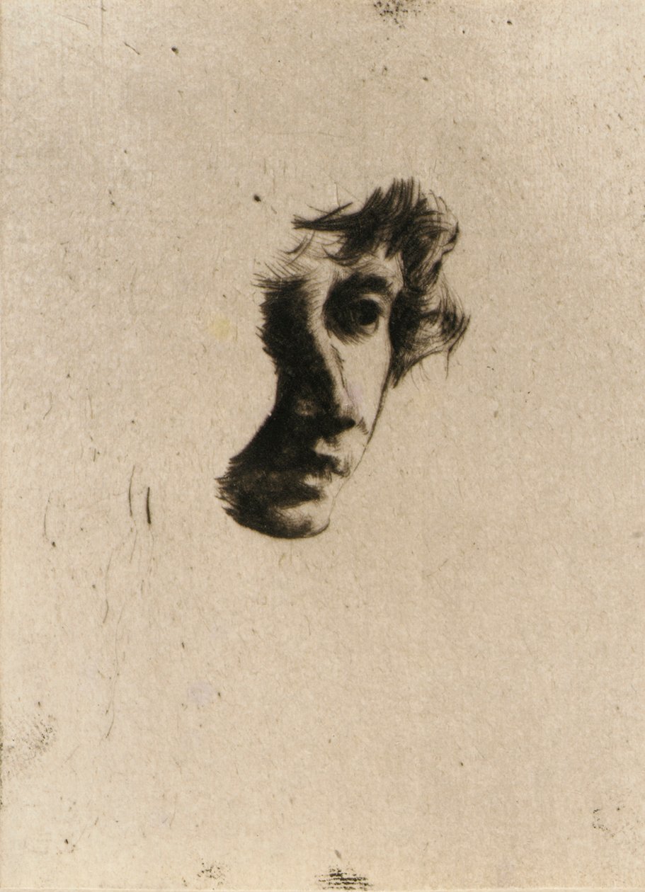 Fragment van een hoofd door J. Alden Weir