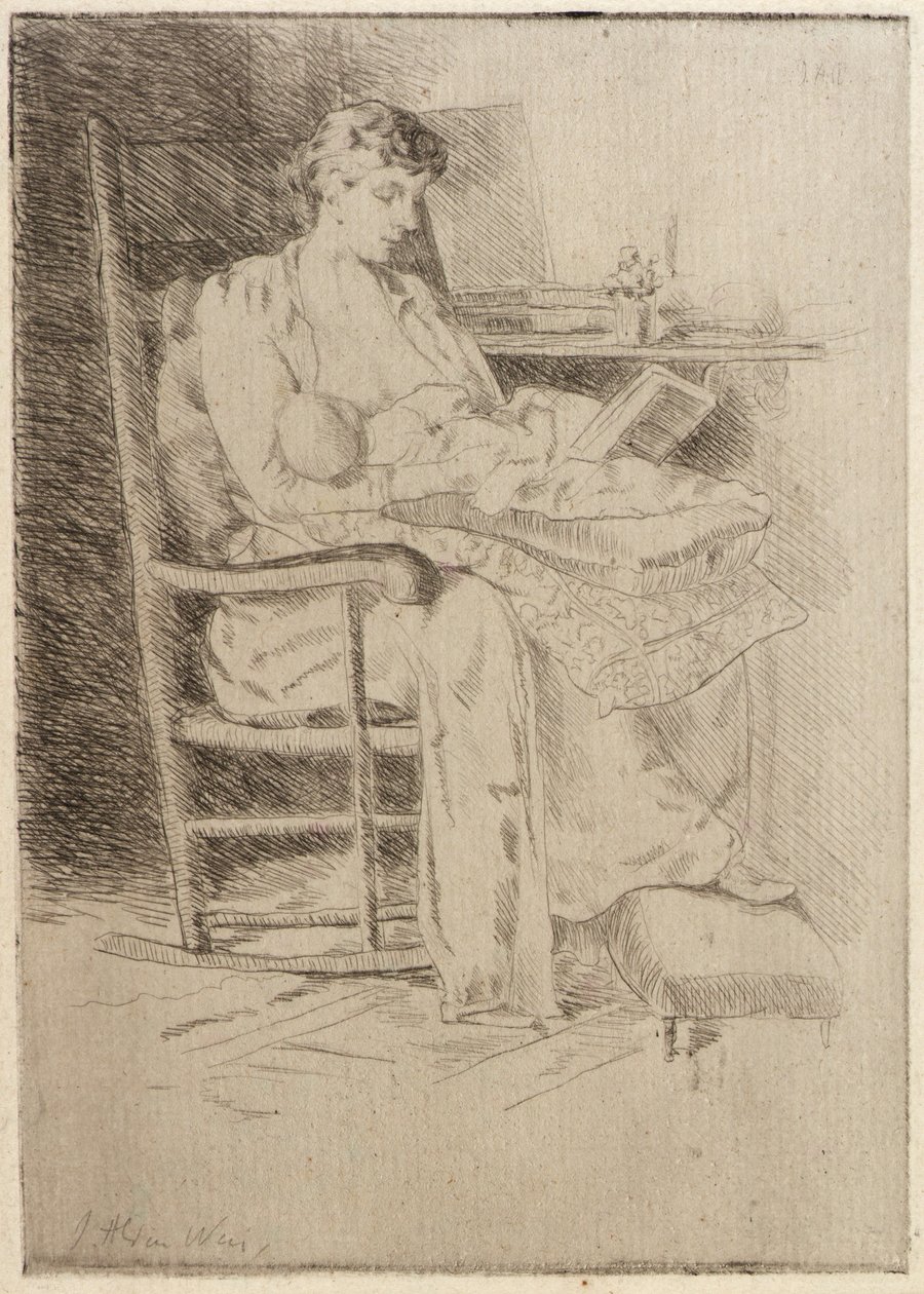 Moeder en kind nr. 2 door J. Alden Weir