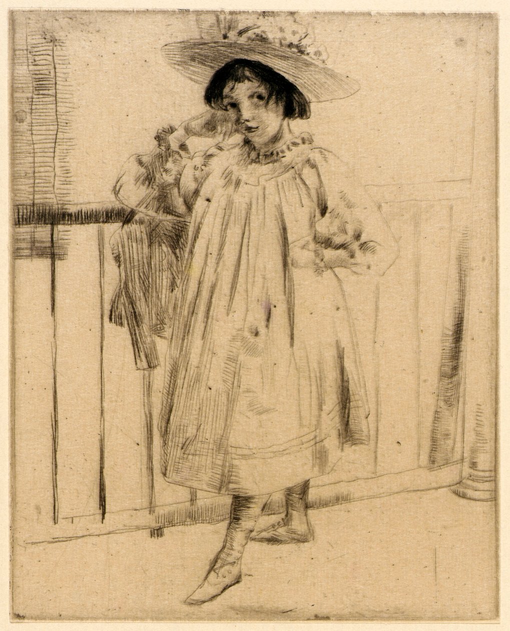 Op de veranda door J. Alden Weir