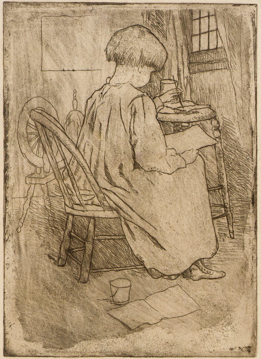 De kleine kunstenaar door J. Alden Weir