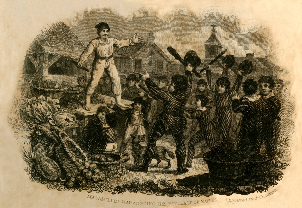 Masaniello toespreekt het volk van Napels, 1821 door J. Chapman