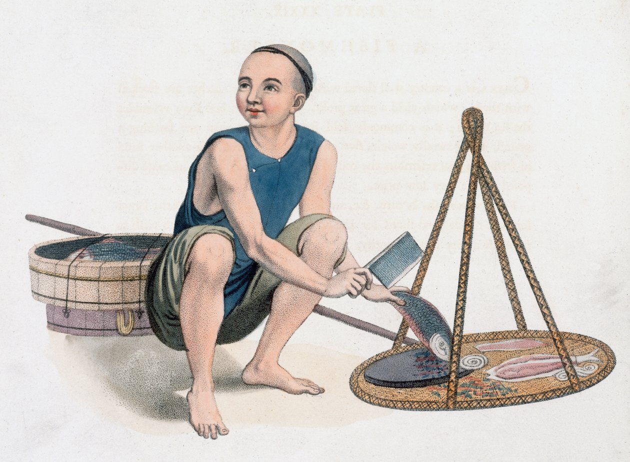 Een visboer, 1800 door J Dadley