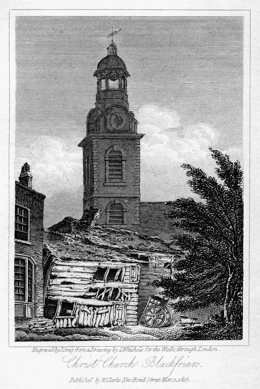 Christ Church, Blackfriars, Southwark, Londen, 1817 door J. Greig