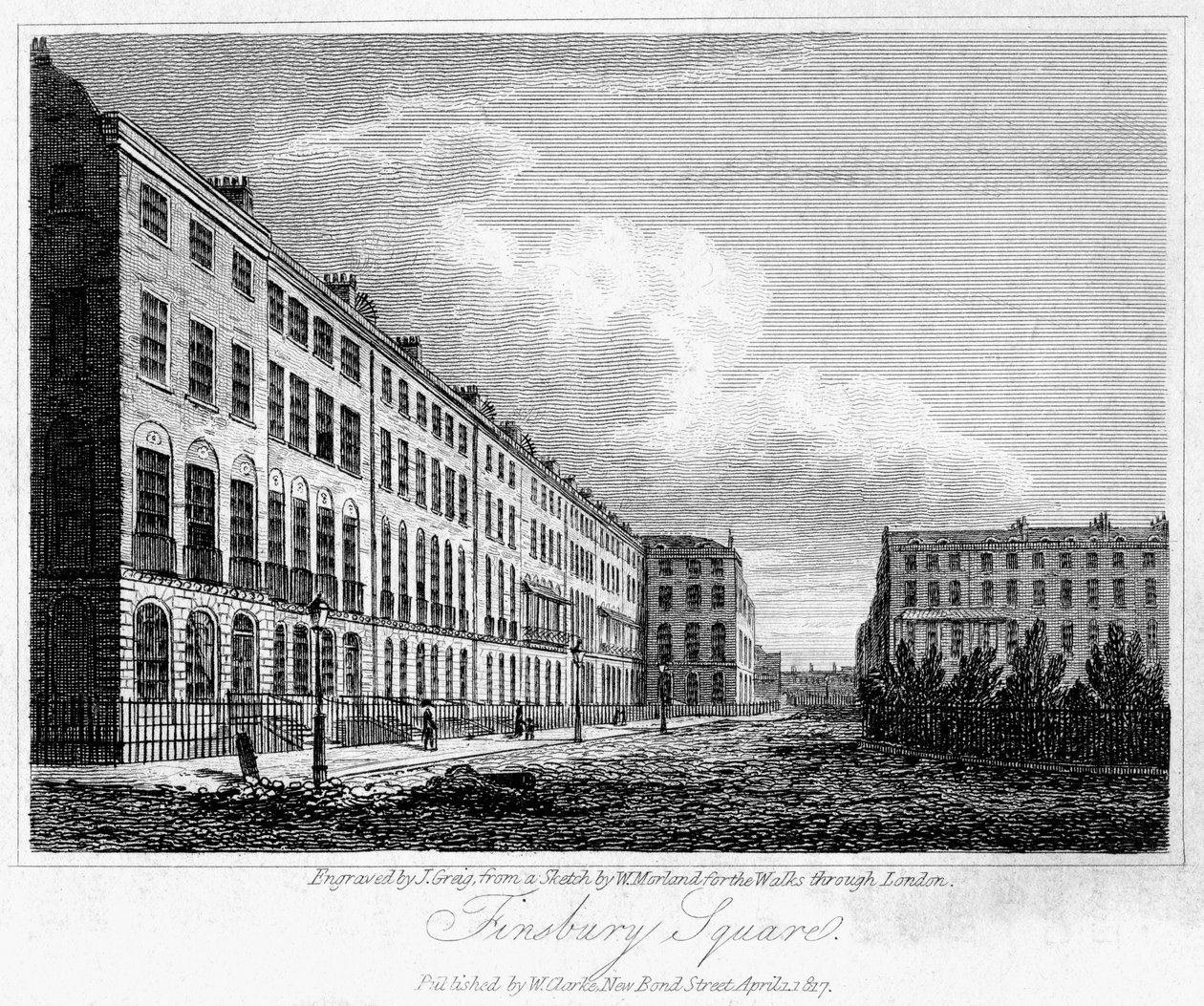 Finsbury Square, Londen, 1817 door J. Greig