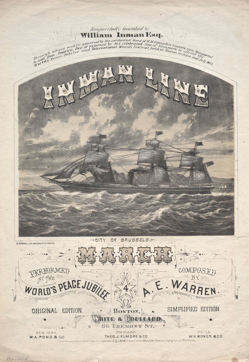 Inman Line Maart door J. H. Bufford