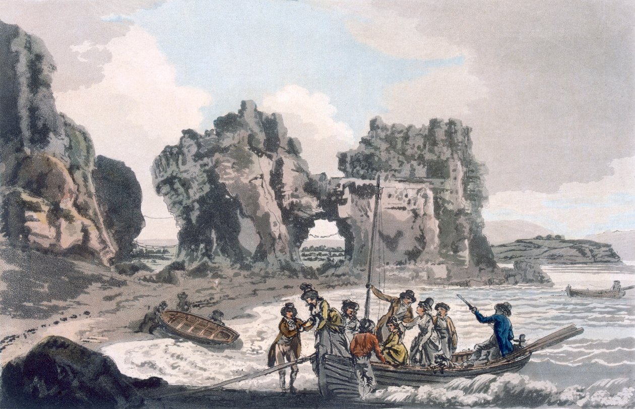 Uitzicht op de Castle Rock, pub. 1793 door J. Hassell