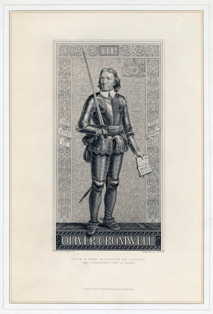 Oliver Cromwell 1599-1658, 19e eeuw door J. J. Crew