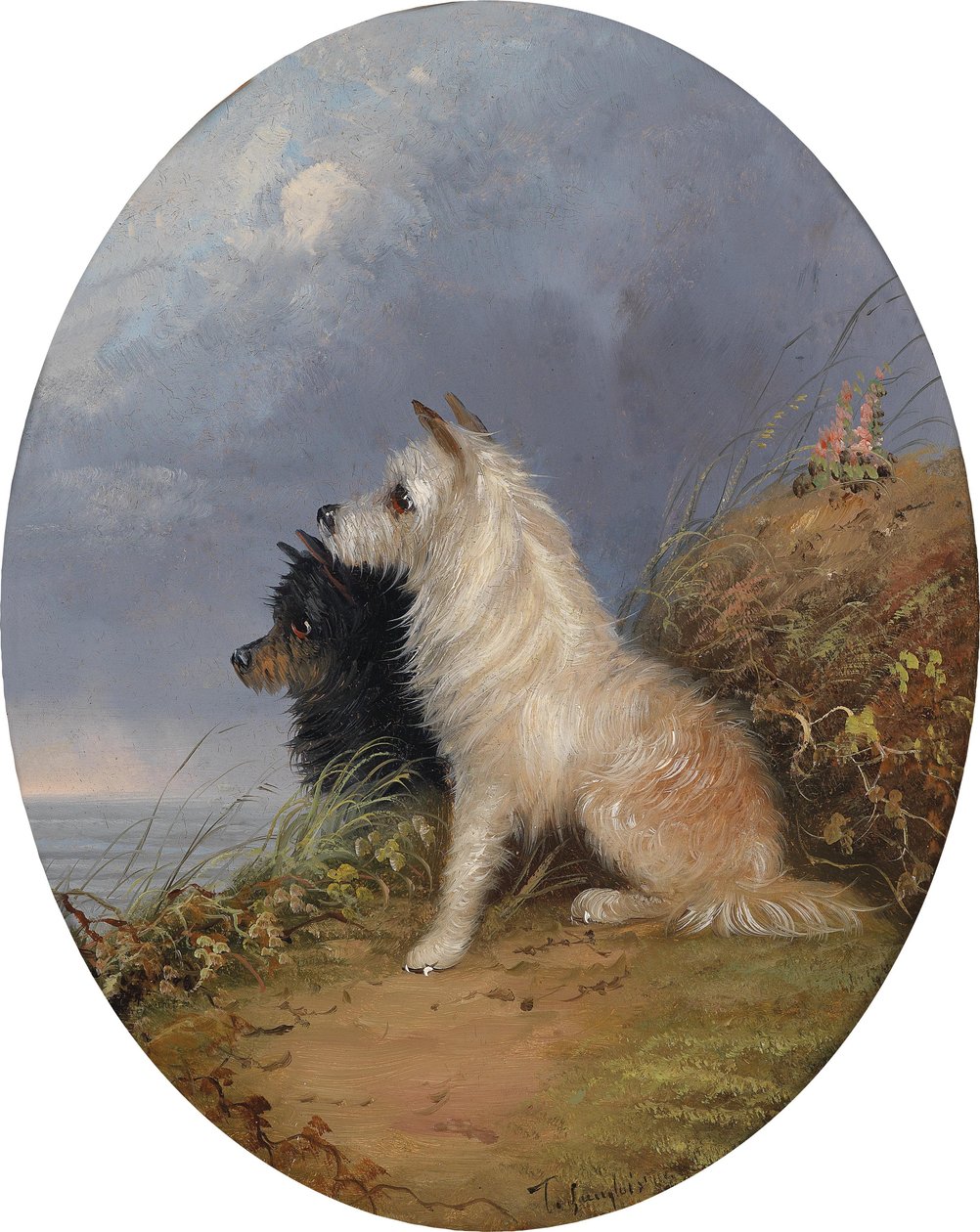 Twee honden op het strand door J. Langlois