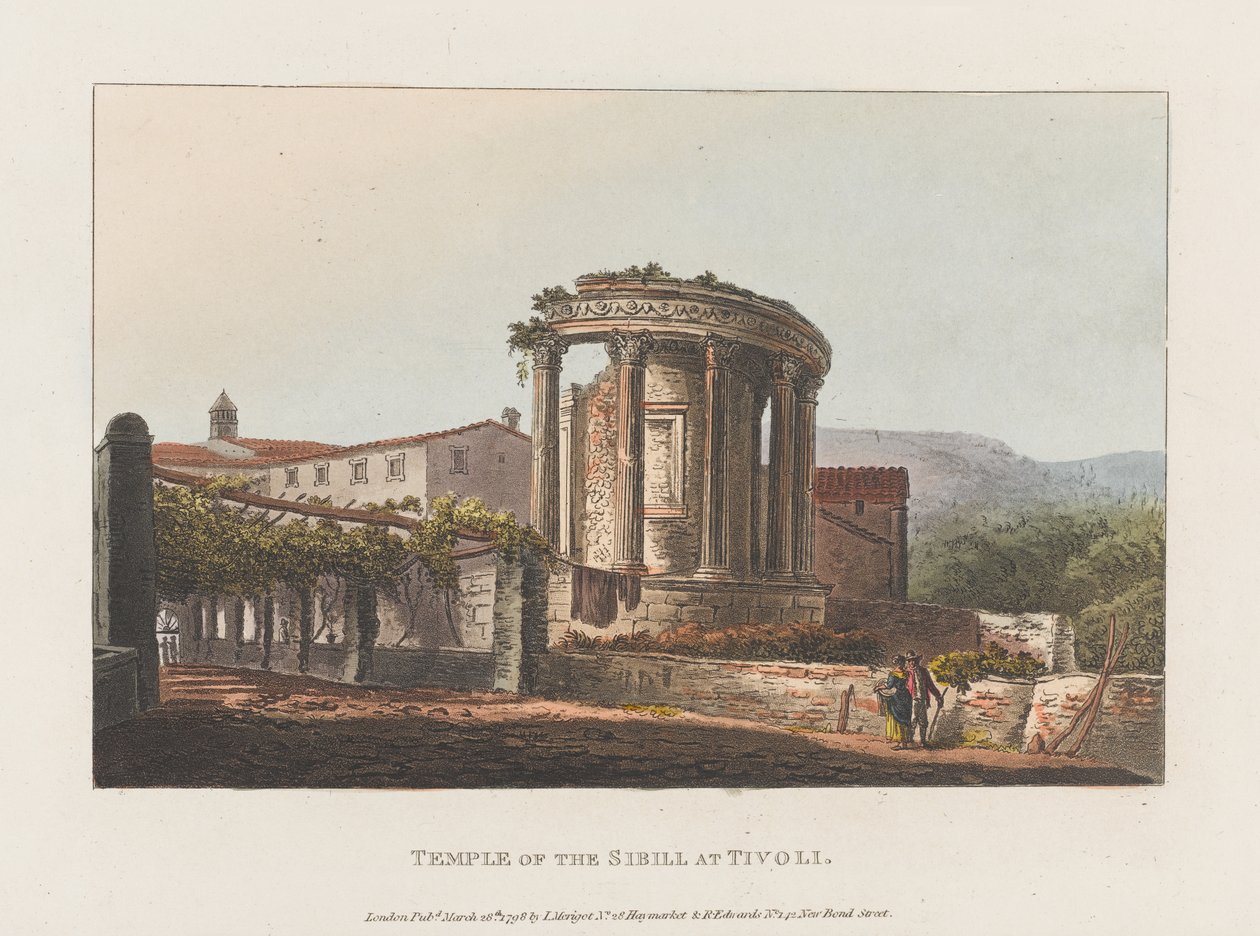 Tempel van Sibyl in Tivoli door J. Merigot