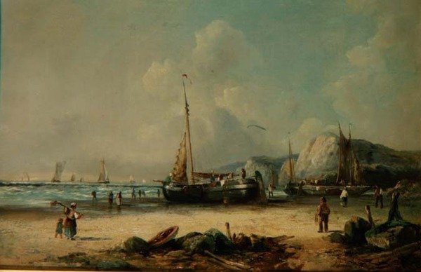 Vissersboten aan de Kust door J. Mundell