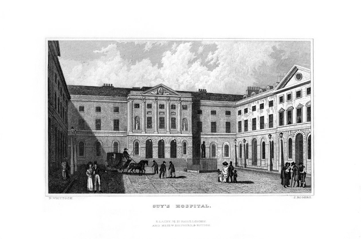 Guys Hospital, Southwark, Londen, 1829 door J. Rogers