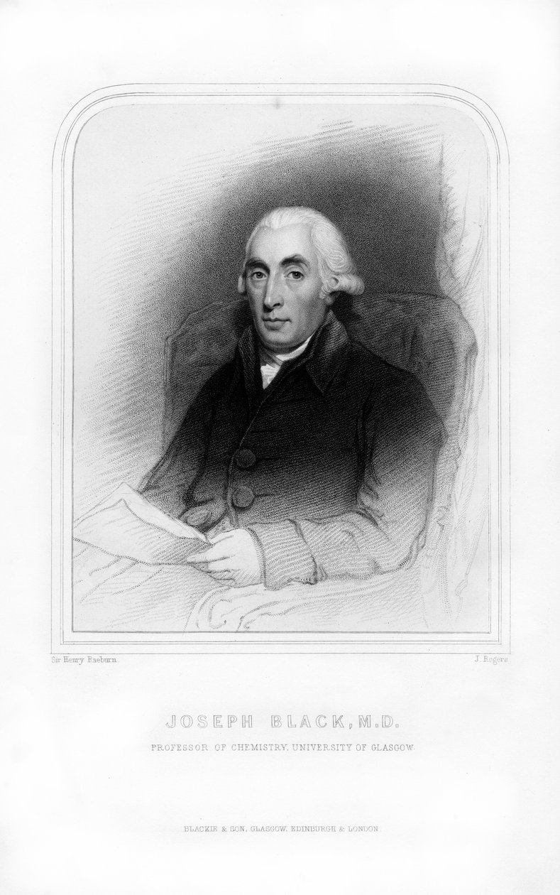Joseph Black, Schotse natuurkundige en chemicus, 1870 door J. Rogers