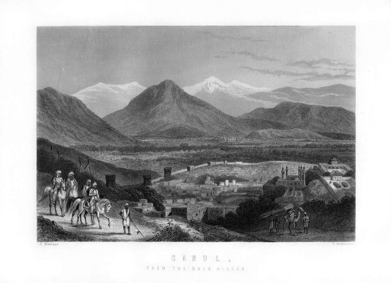 Kabul vanaf de Bala Hissar, Afghanistan, 1893 door J. Stephenson