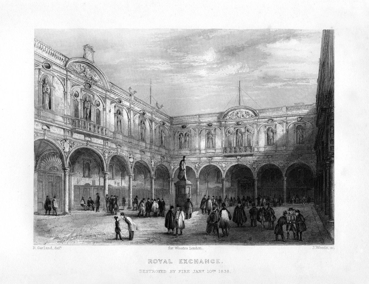 De Royal Exchange, Londen, 19e eeuw door J. Woods