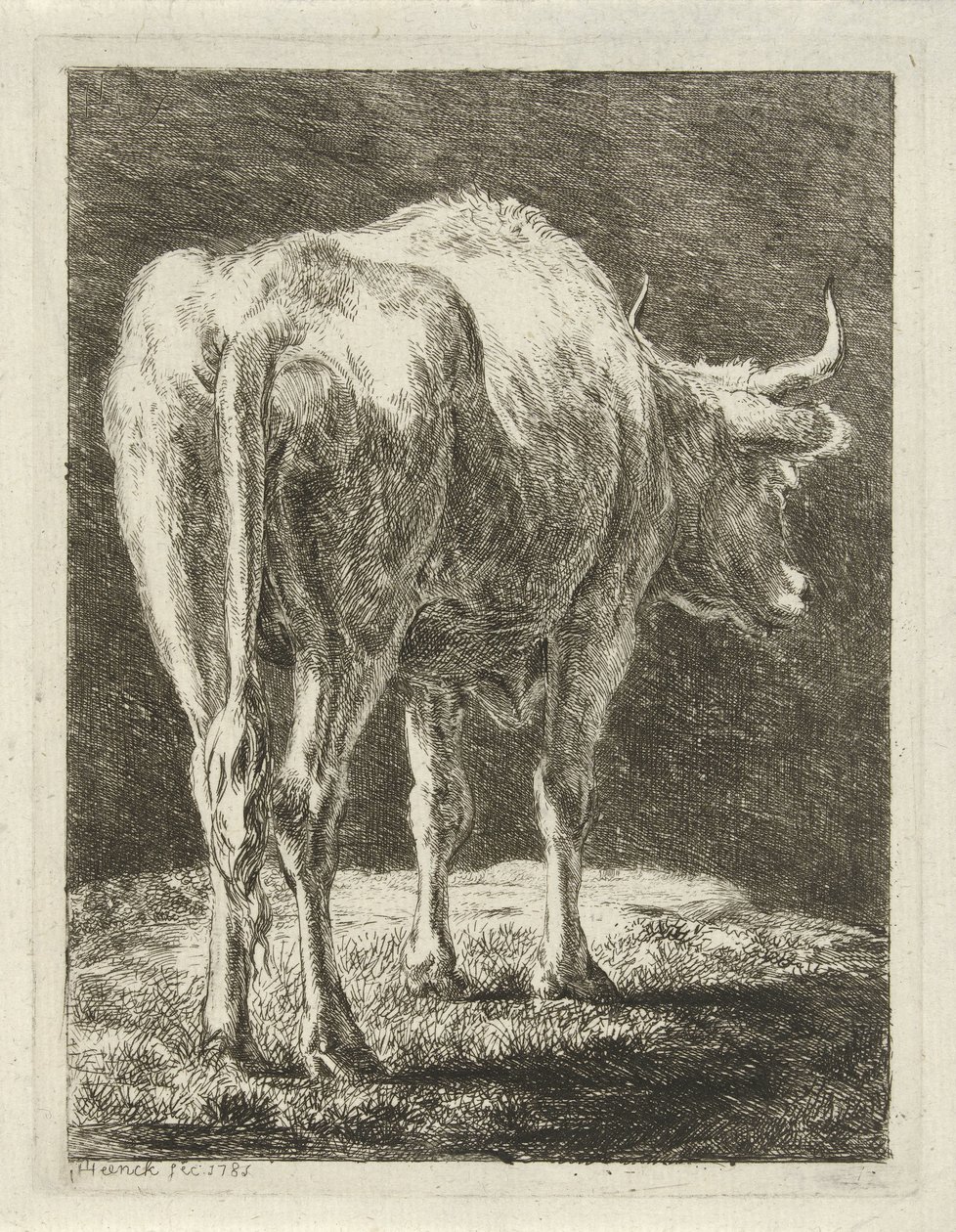 Koe in een landschap door Jabes Heenck