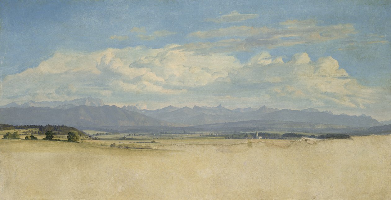 Zonnig bergpanorama, 1829 door Jacob Gensler