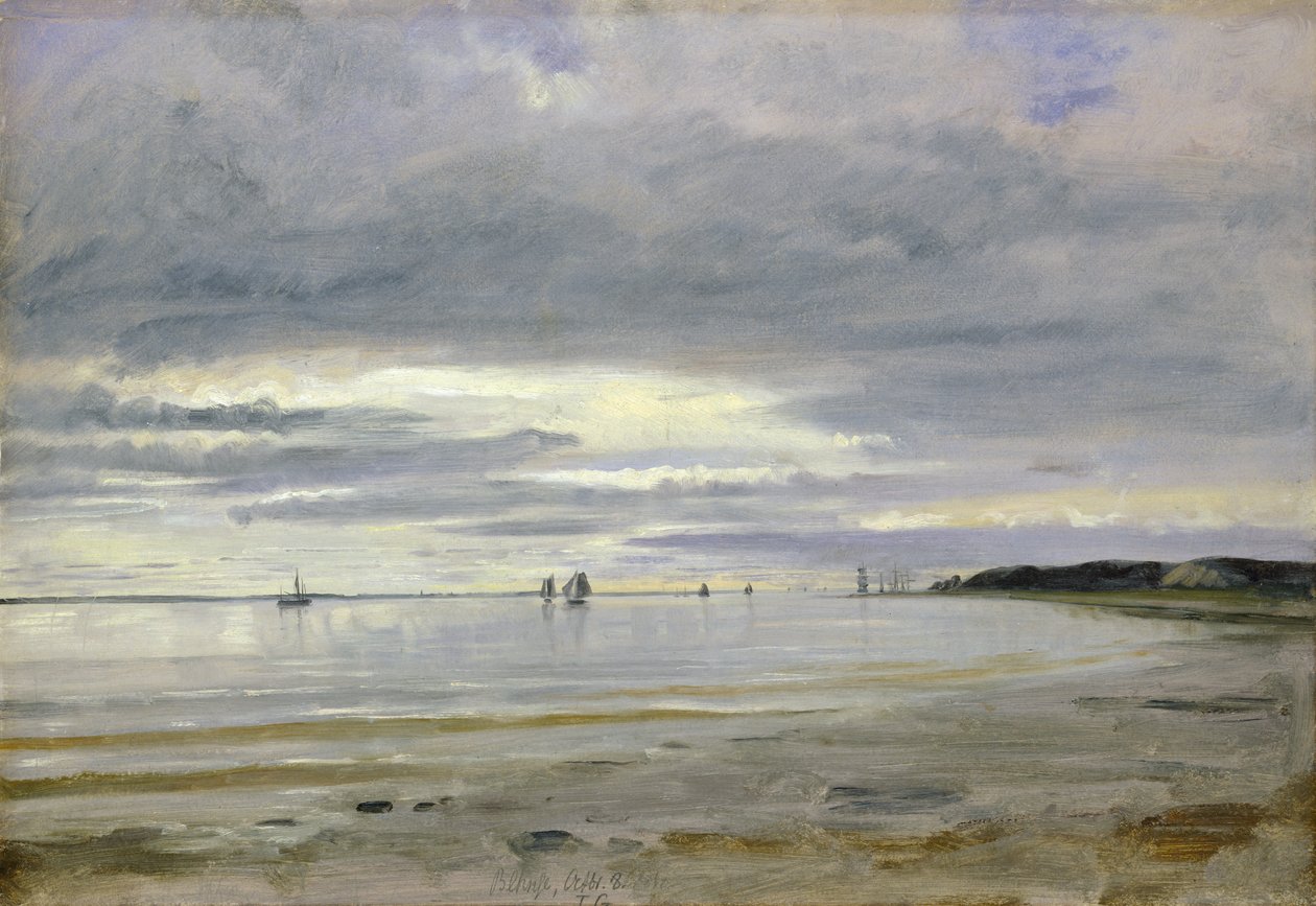 Het Strand bij Blankenese, 8 oktober 1842 door Jacob Gensler
