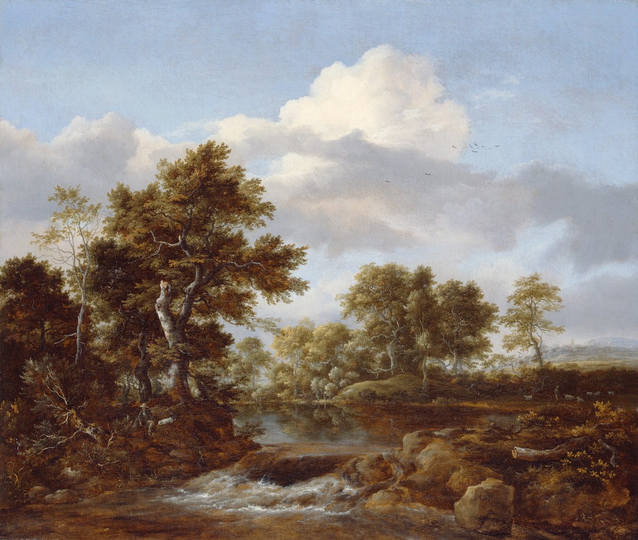 Boslandschap met een stroom, ca. 1665-68 door Jacob van Ruisdael