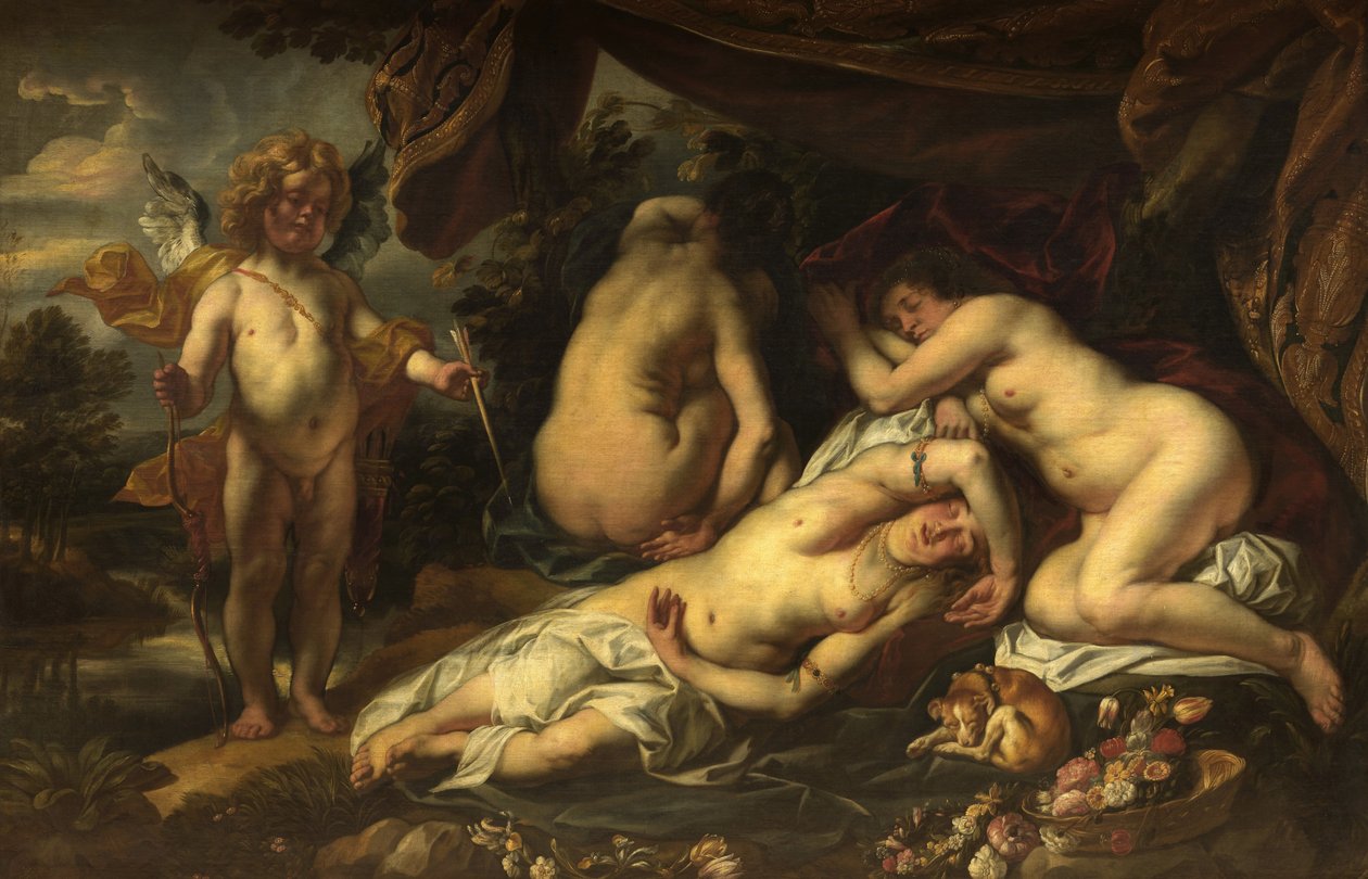 Amor en Psyche door Jacob Jordaens