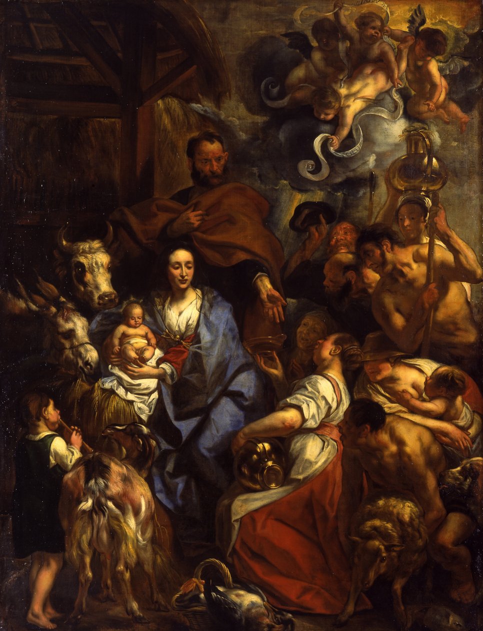 De Aanbidding der Herders door Jacob Jordaens