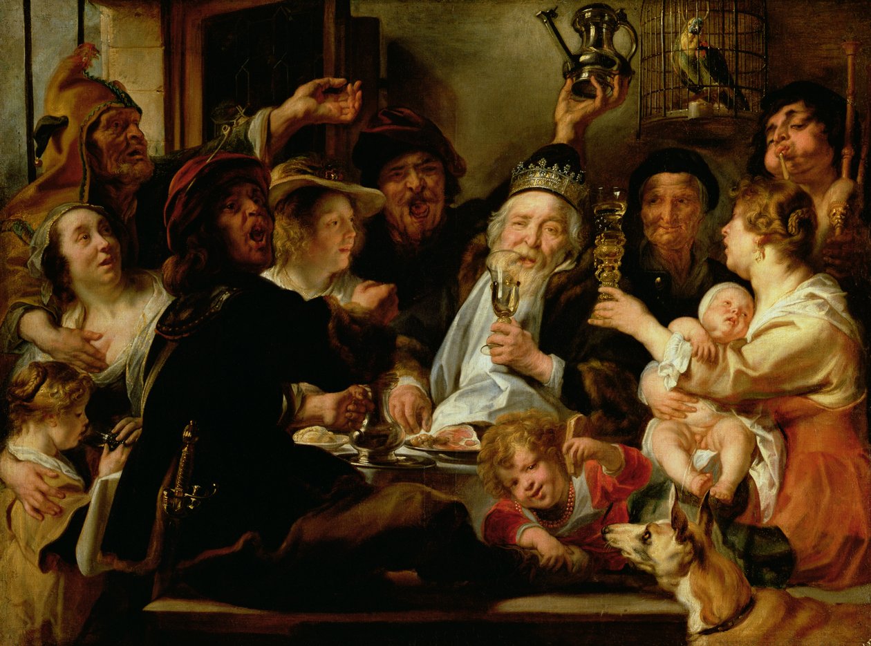 De Bonenkoning (De Koning Drinkt), c.1638 door Jacob Jordaens