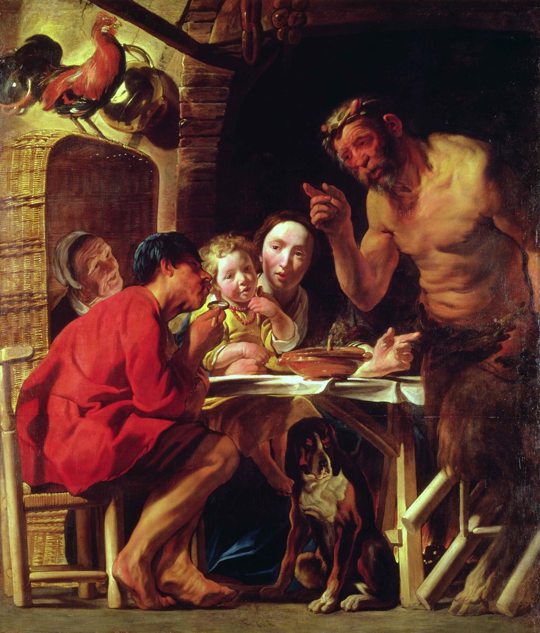 De Boeren en de Sater door Jacob Jordaens