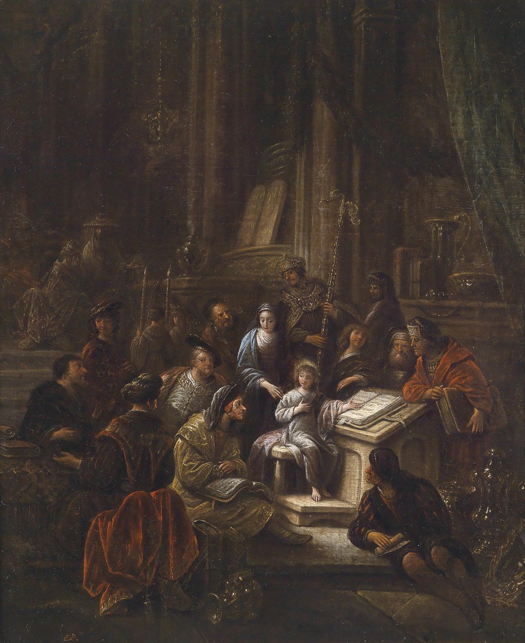 De twaalfjarige Jezus in de tempel door Jacob Willemsz de Wet or Wett