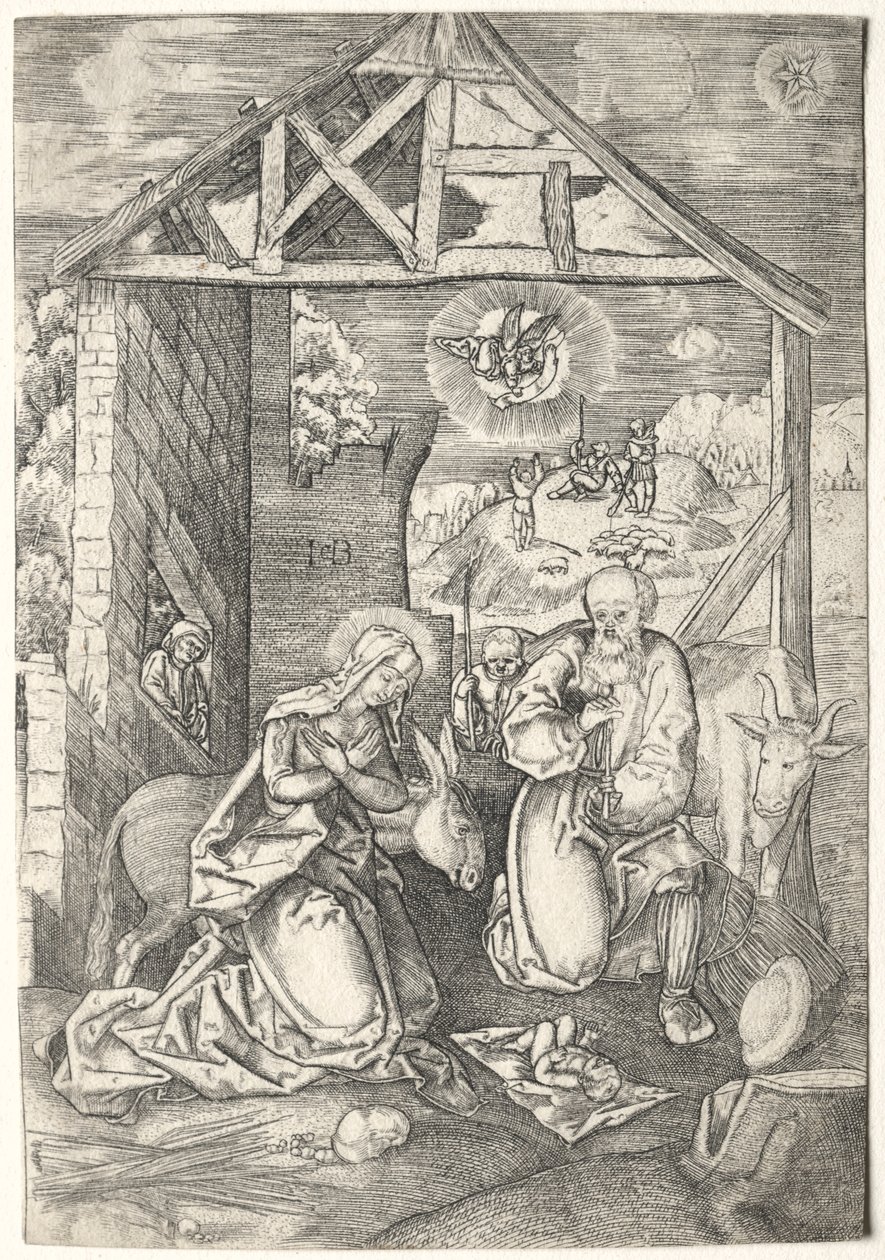De geboorte door Jacob Binck