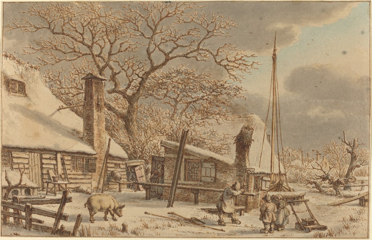 Boerderij in de Winter door Jacob Cats