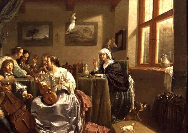 Elegante gezelschap maakt muziek door Jacob Duck