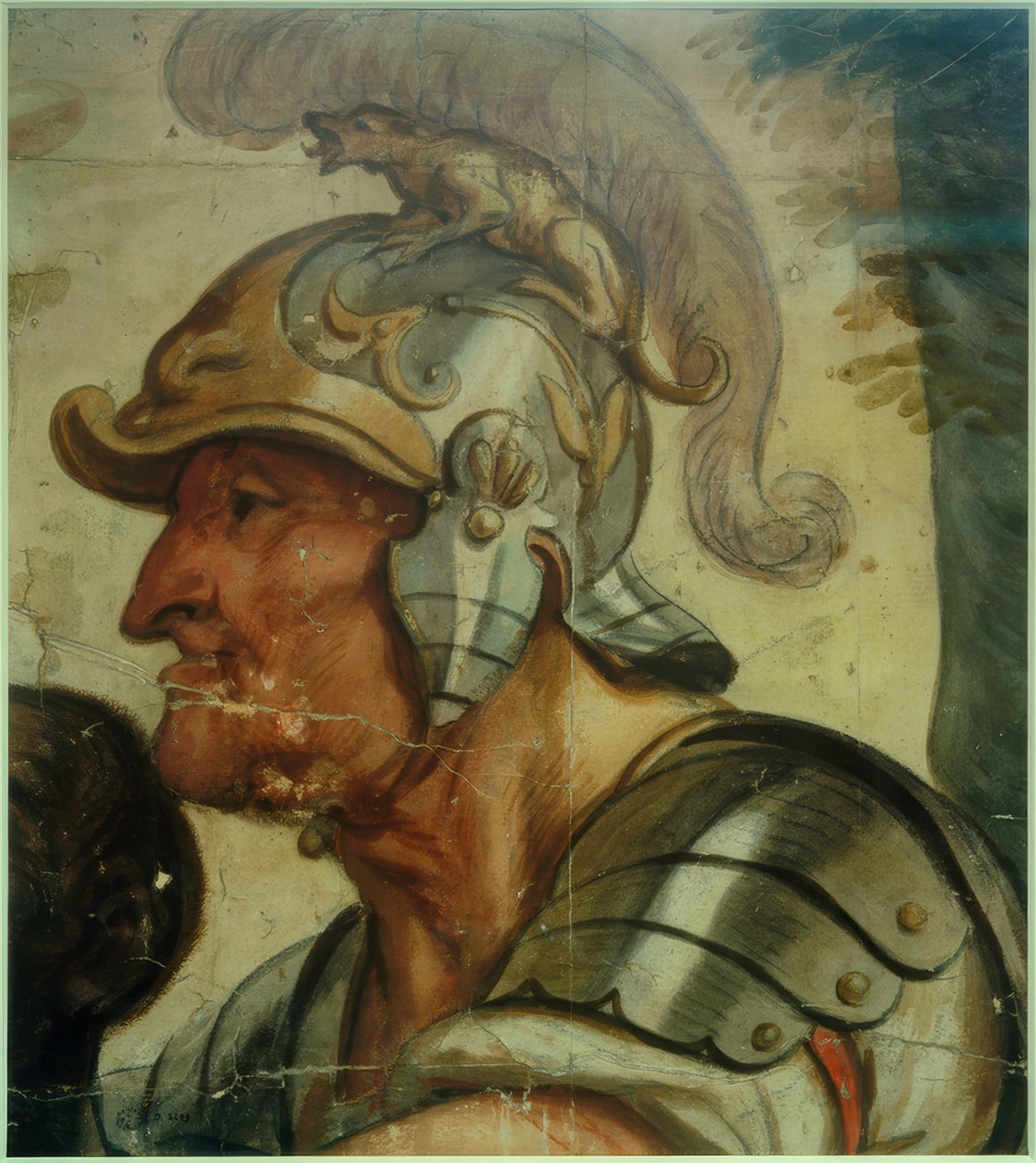 Krijger met helm door Jacob Jordaens