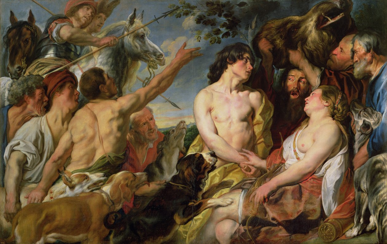 Meleager en Atalanta door Jacob Jordaens