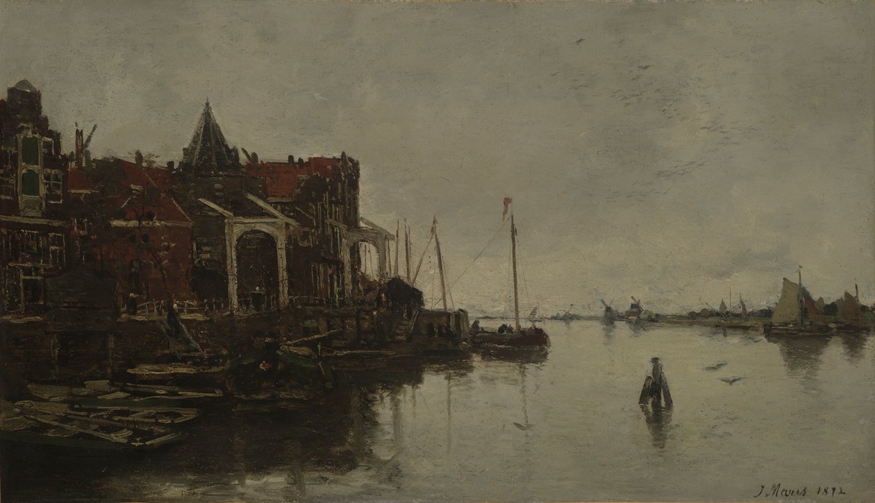 Havenscène door Jacob Maris