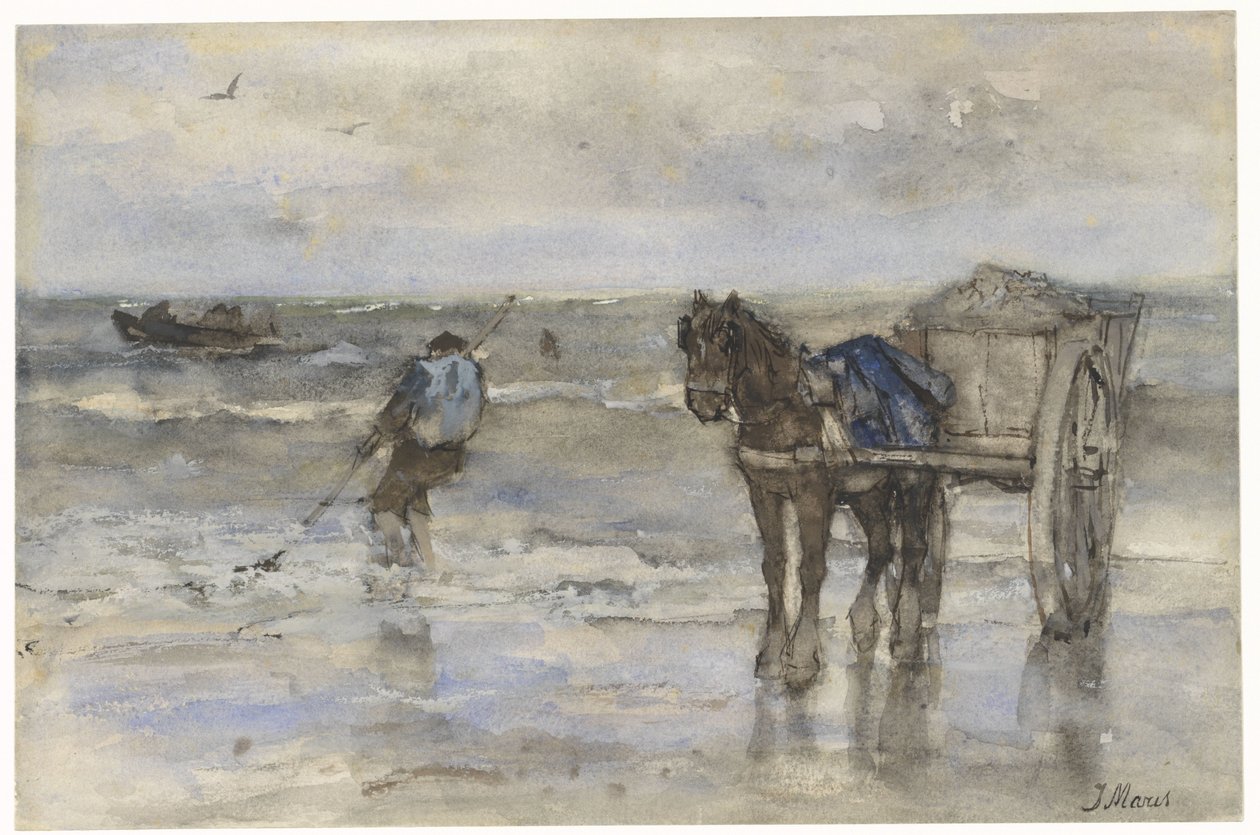 Schelpenvisser op het Strand door Jacob Maris