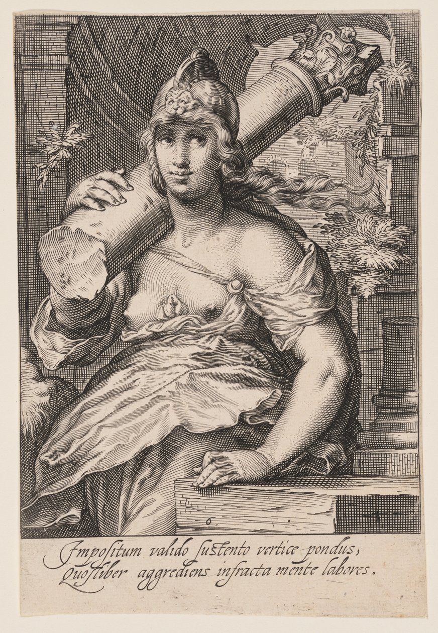 Standvastigheid, uit De zeven deugden door Jacob Matham