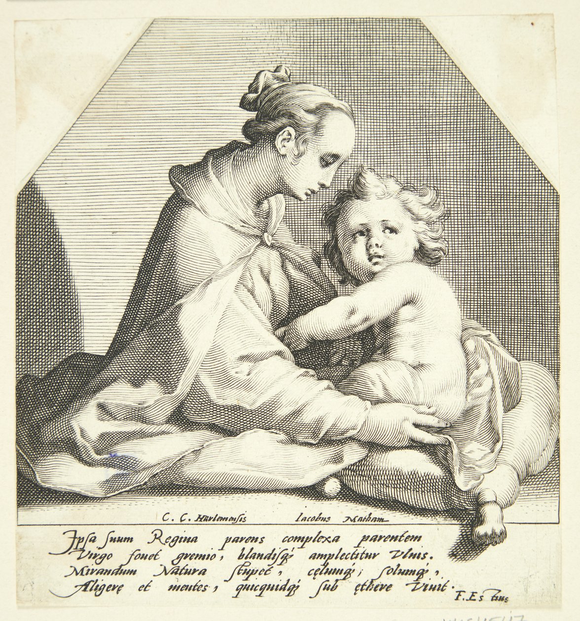 Maagd Maria met kind door Jacob Matham