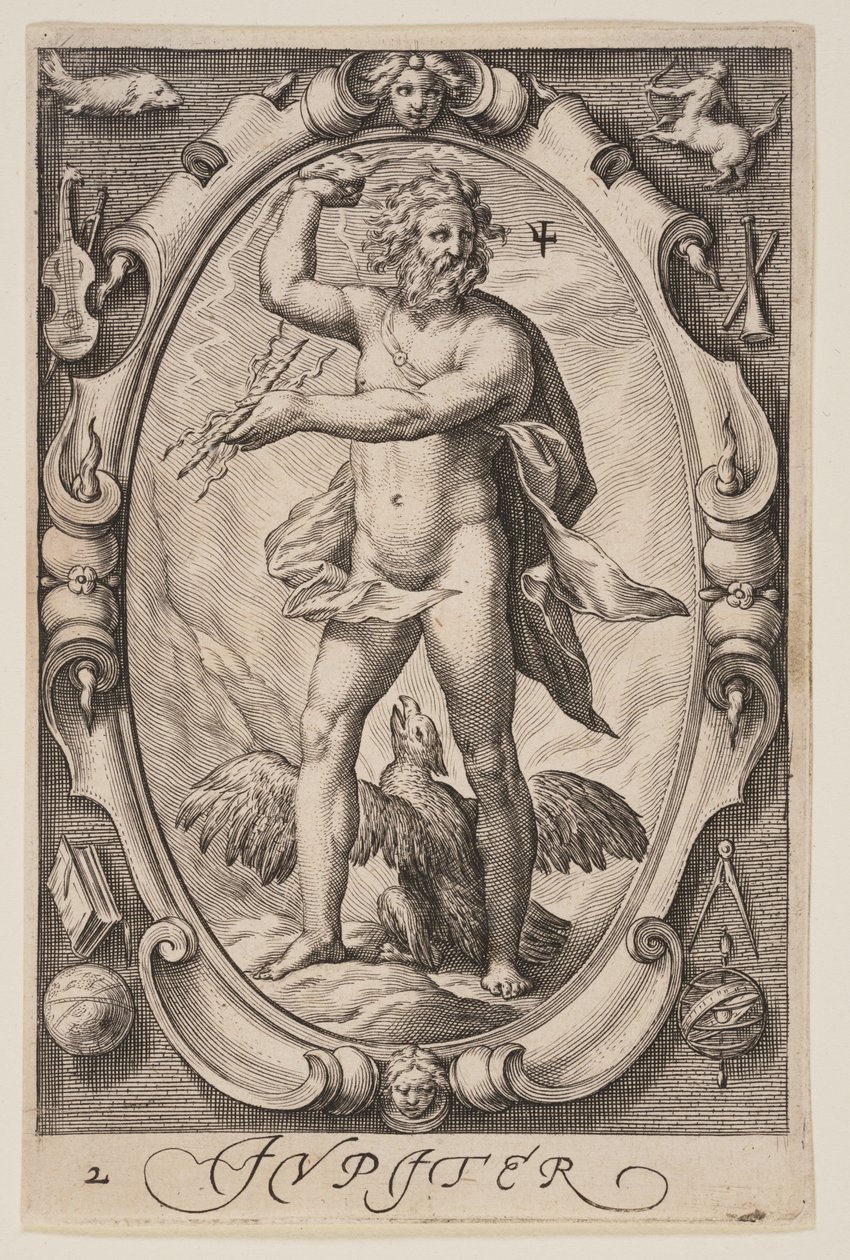 Jupiter, van De zeven planeten door Jacob Matham