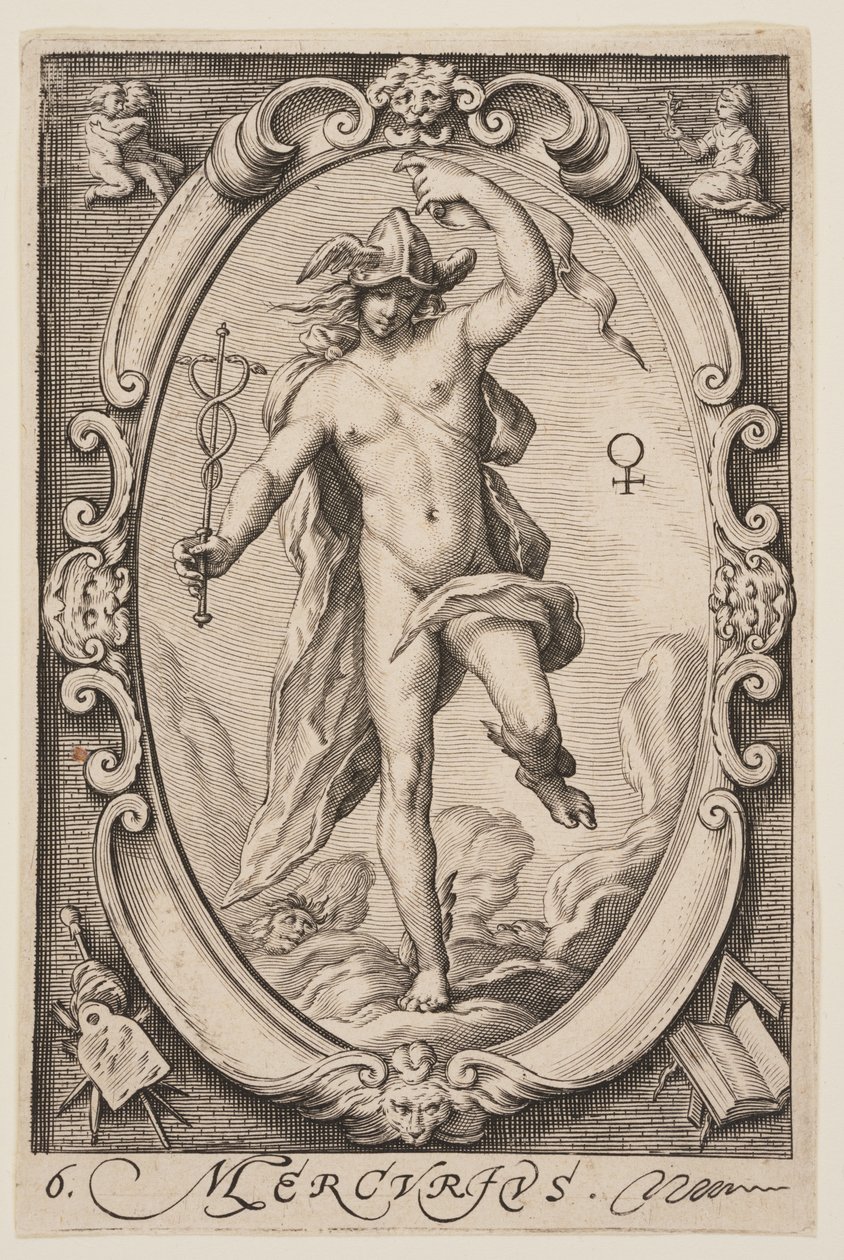 Mercurius, van De zeven planeten door Jacob Matham